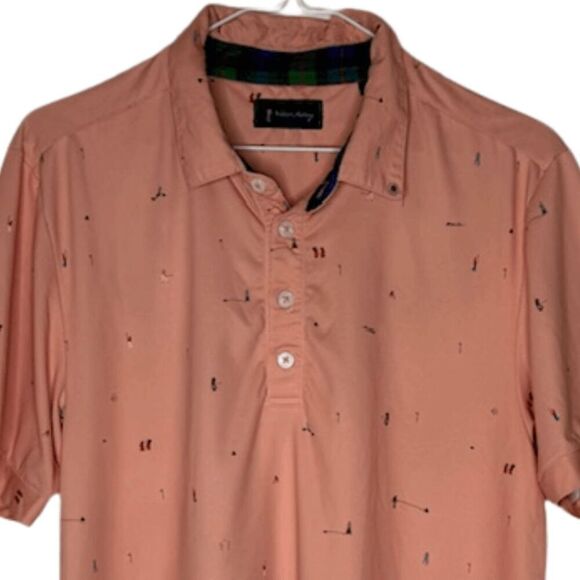 William Murray Men's Short Sleeve Golf Performance Polo Shirt Peach Size Small - Picture 3 of 6